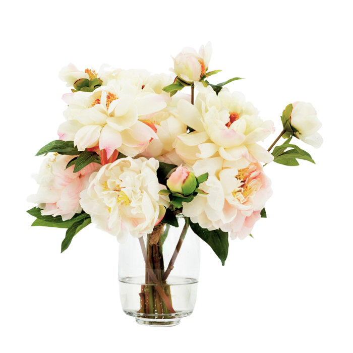 Beautiful Peony Floral Arrangements And Centerpieces In Glass Vase